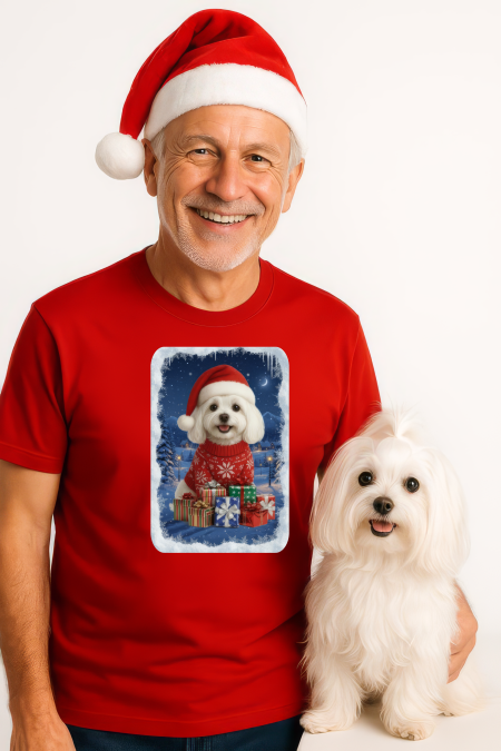 Vánoční tričko s Maltézským psíkem